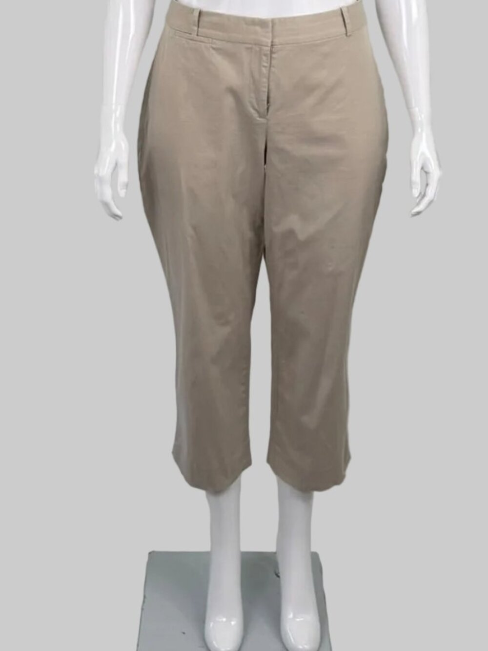 Talbots Curvy Beige Tailored Cropped Pants - Size 16